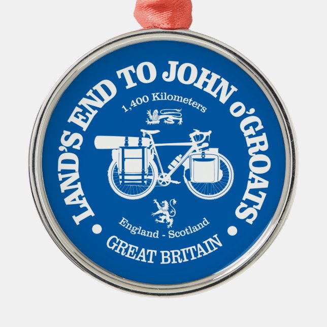 Land's End to John o'Groats (cycling) Metal Ornament (Front)