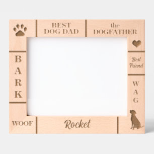Landscape 10x8 BEST Dog DAD Ever Custom Name Etched Frames