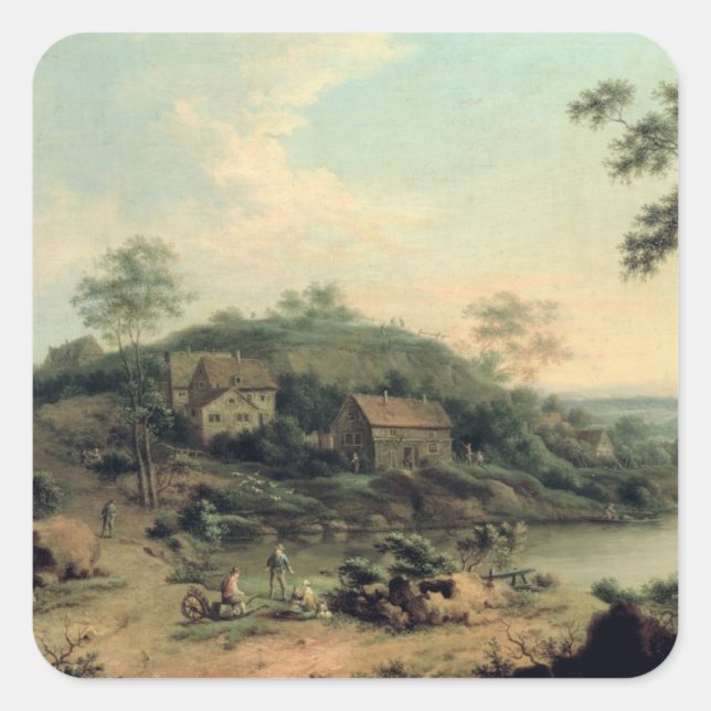 Landscape, 1758 square sticker (Front)