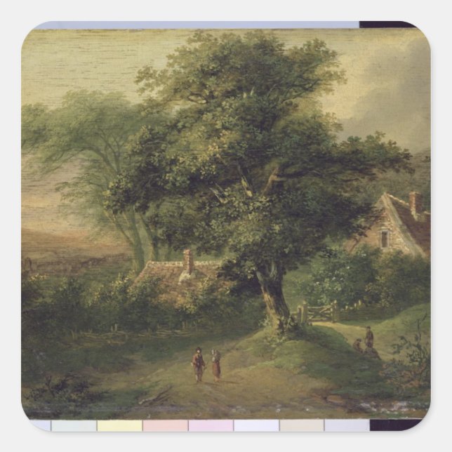Landscape, 1827 square sticker (Front)