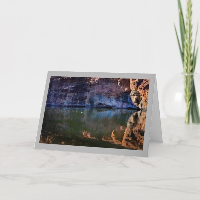 Landscape 49 Sunny colour rocks river white duck Card (Front)