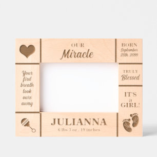 Landscape 6x4 New Baby Personalised Etched Frames