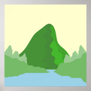 landscape abstract art poster