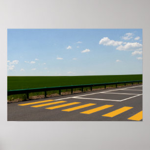 Landscape and Road Painted Lines Poster
