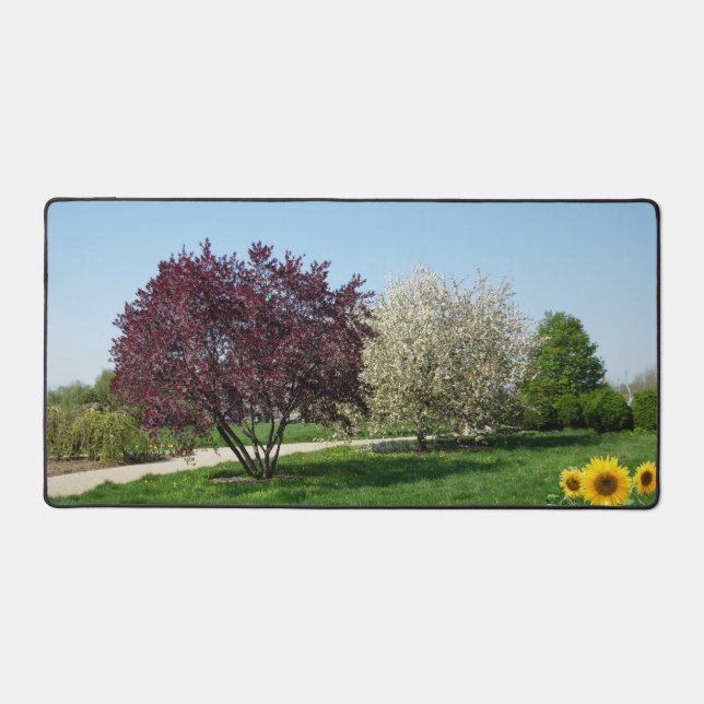 Landscape and Sunflowers Desk Mat (Front)