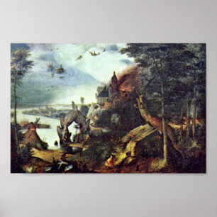 Landscape And Temptation Of St. Anthony By Bruegel Poster