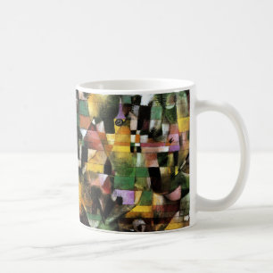 Landscape and the yellow church tower,paul klee coffee mug