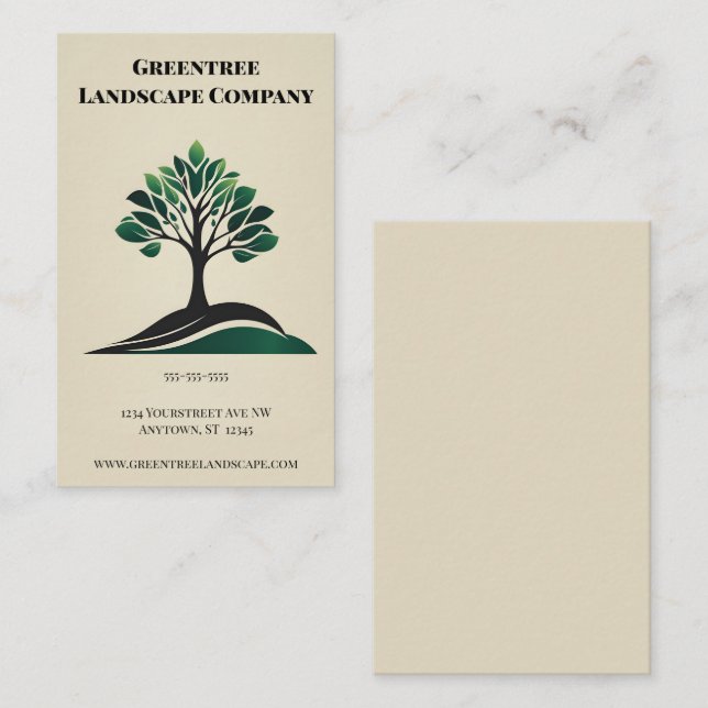 Landscape Arborist Yard Service Tree Service Business Card (Front/Back)