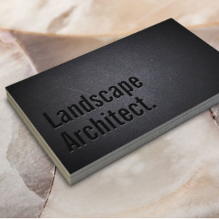 Landscape Architect Landscaping Bold Black Business Card