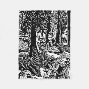 Landscape Art Blankets B&W Canada Forest Blankets