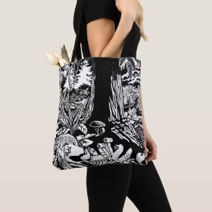 Landscape Art Tote Bag B&W Forest Eco-Art Bags
