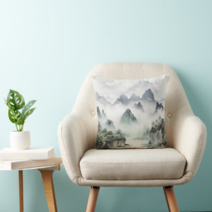 Landscape Asian Painting Cushion