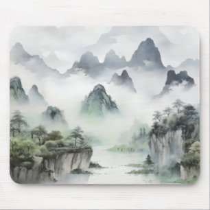 Landscape Asian Painting Mouse Pad