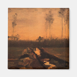 Landscape at Dusk by Vincent van Gogh Magnet
