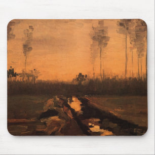Landscape at Dusk by Vincent van Gogh Mouse Pad