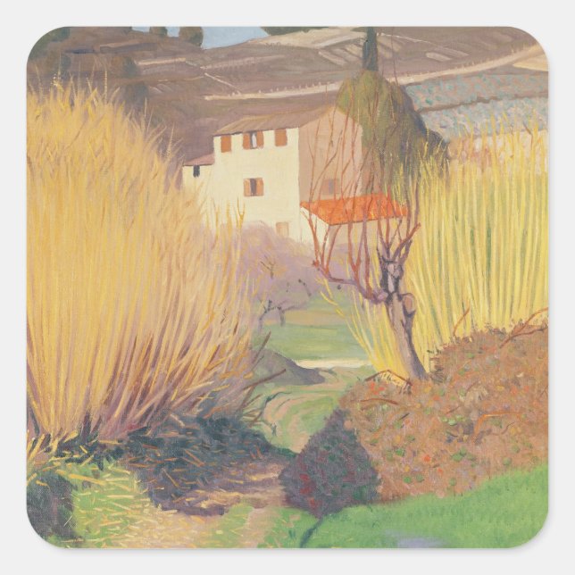 Landscape at Lagnes, 1921 Square Sticker (Front)