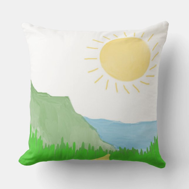 landscape beautiful throw pillow (Front)