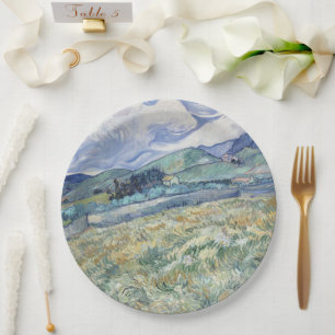 Landscape Behind Saint-Paul Vincent van Gogh Paper Plate