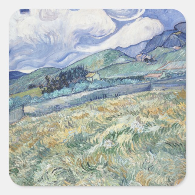  Landscape Behind Saint-Paul Vincent van Gogh    Square Sticker (Front)