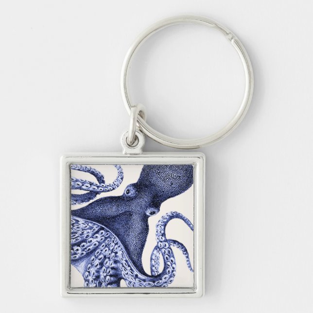Landscape Blue Octopus Key Ring (Front)