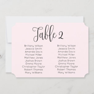 Landscape blush wedding seating chart. Pink modern Invitation
