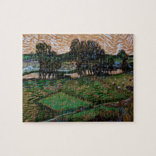 Landscape, Bridge Across Oise by Vincent van Gogh Jigsaw Puzzle