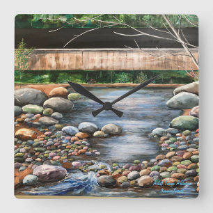 Landscape Brook Art Square Wall Clock