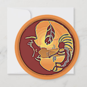 Landscape Button - Kokopelli Moon Feather 1