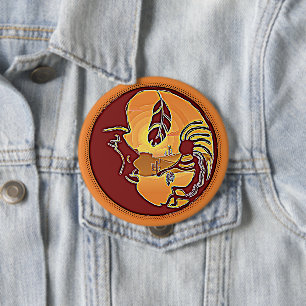 Landscape Button - Kokopelli Moon Feather 1