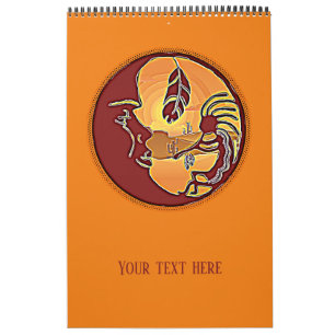 Landscape Button - Kokopelli Moon Feather 1 Calendar