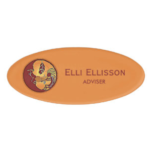 Landscape Button - Kokopelli Moon Feather 1 Name Tag
