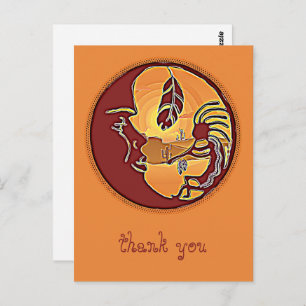 Landscape Button - Kokopelli Moon Feather 1 Postcard