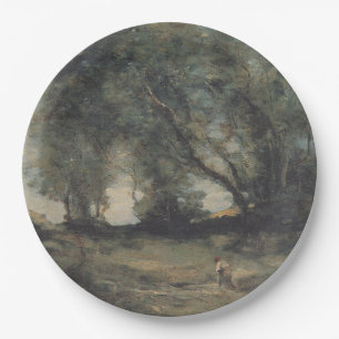 Landscape (by Camille Corot) Paper Plate