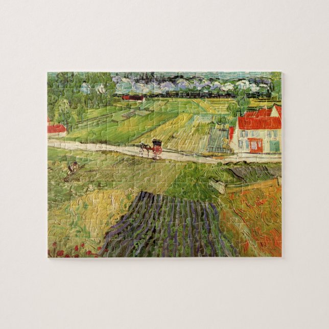 Landscape, Carriage and Train by Vincent van Gogh Jigsaw Puzzle (Horizontal)
