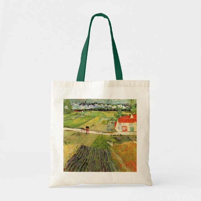 Landscape, Carriage and Train by Vincent van Gogh Tote Bag (Front)