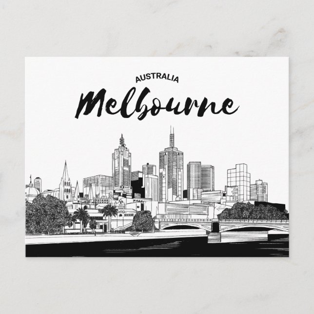 Landscape City View | Melbourne, Australia Postcard (Front)