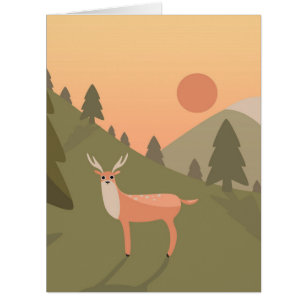 Landscape Deer Mountain Nature Wild Park Sunset Po