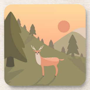 Landscape Deer Mountain Nature Wild Park Sunset Po Coaster