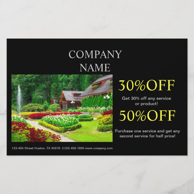 Landscape designer lawn care landscaping flyer (Front)