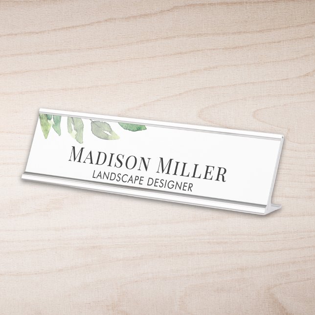 landscape Designer Watercolor Employee  Desk Name Plate (Creator Uploaded)