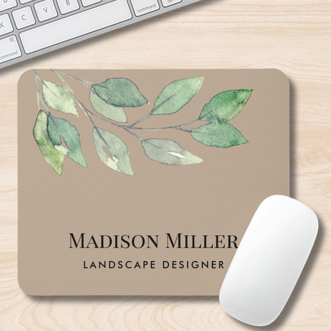 Landscape Designer Watercolor Greenery  Mouse Pad (Creator Uploaded)