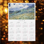 Landscape France Vincent Van Gogh 2025 Calendar<br><div class="desc">Custom, simple plain black and white, 2025 full year, home room office decor, cool, thin, postcard size, travel / landscape / nature / vintage art lovers and Van Gogh connoisseurs' yearly calendar magnet, for any magnetic surface at home or office, featuring a beautiful masterpiece colourful detailed intricate vintage oil on...</div>
