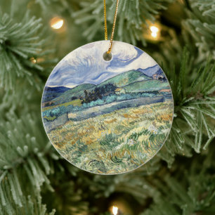 Landscape from Saint-Rémy by Vincent Van Gogh Ceramic Ornament