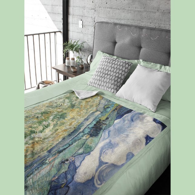  Landscape from Saint-Rémy by Vincent Van Gogh  Fleece Blanket (Creator Uploaded)