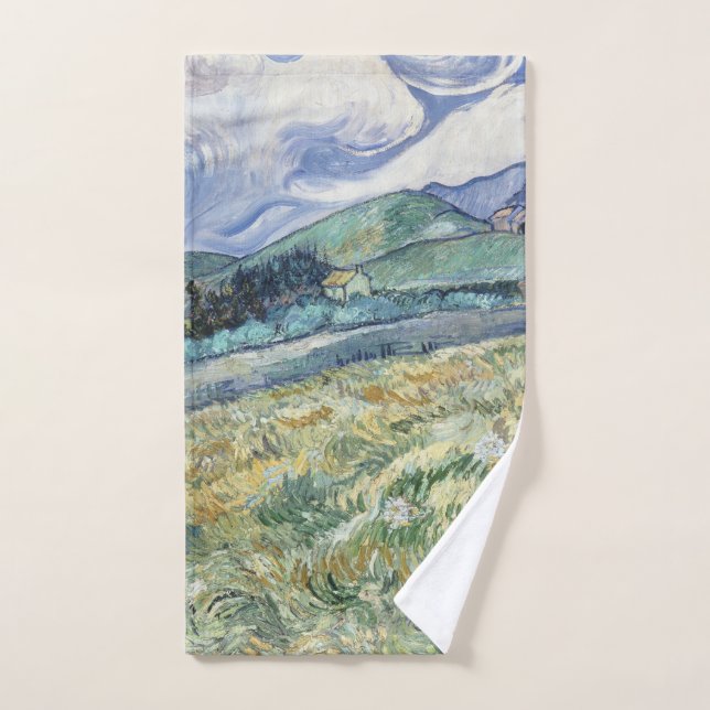Landscape From Saint-Remy by Vincent van Gogh  Hand Towel (Hand Towel)