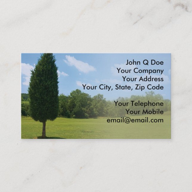 Landscape Gardener land management Business Card (Front)