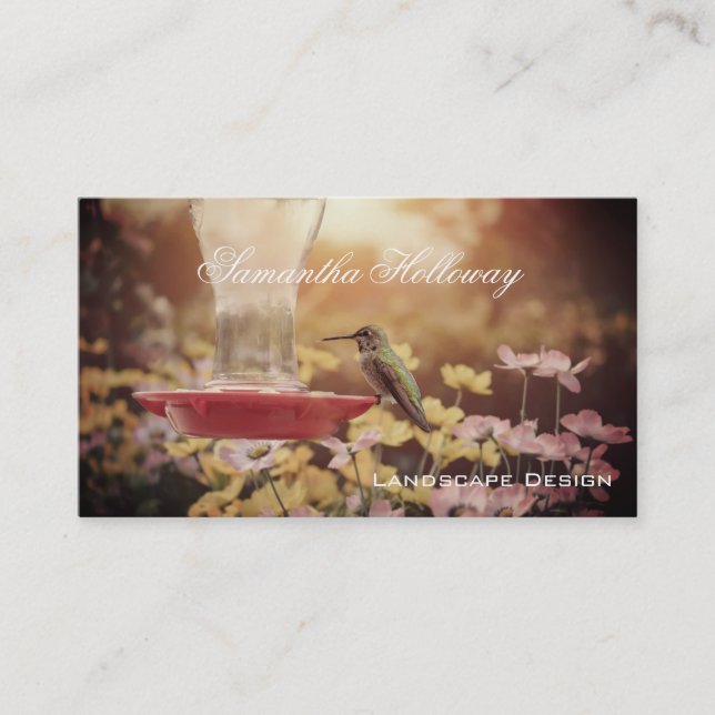Landscape Gardening Hummingibrd Business Cards (Front)