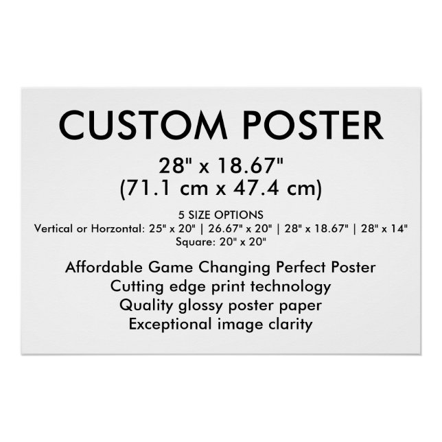 Landscape Glossy Custom Poster 28" x 18.67" (Front)