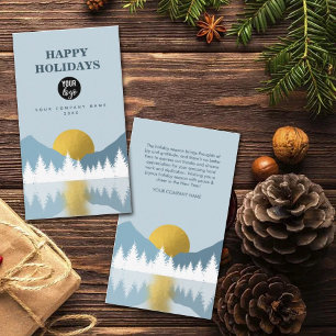 Landscape Golden Winter Happy Holidays Business  Card