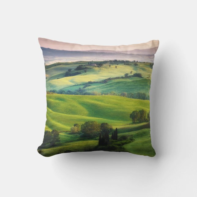 Landscape Greenery: Light Painted Serenity Cushion (Front)